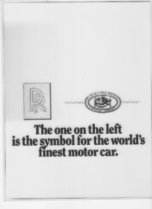 Remember, this was a layout done before art director's had access to, and unfettered use of, the internet and online stock photo imagery. That Rolls Royce logo would have looked a lot better in a layout done today, I can assure you.